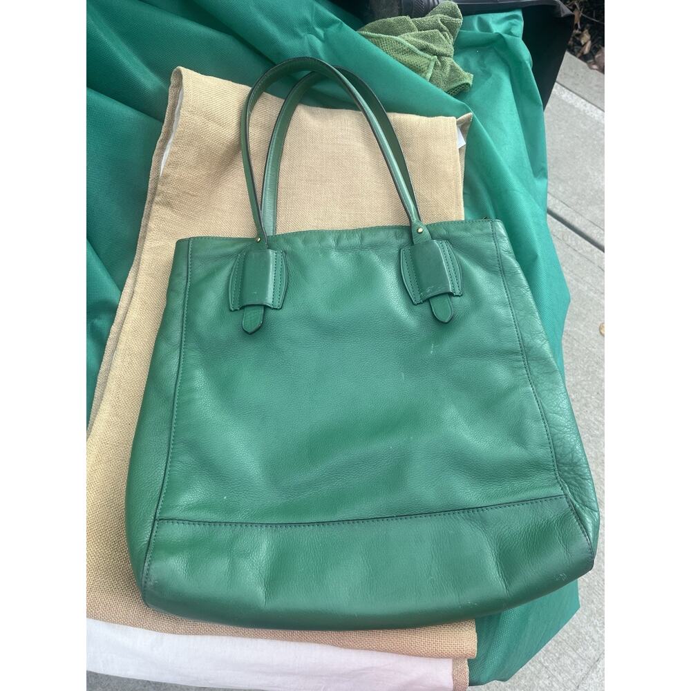 Lauren Ralph Lauren Leather Tote In Kelly Green Women’s Bag